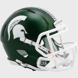 Michigan State Spartans NCAA Mini Speed Football Helmet <i>Satin Green</i>