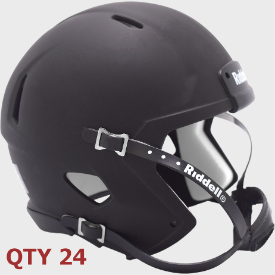 Bulk Mini Speed Football Helmet SHELL <B>Matte</B> Black/Blk Parts Qty 24