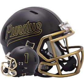 Purdue Boilermakers NCAA Mini Chrome Speed Football Helmet <B>Script</B>
